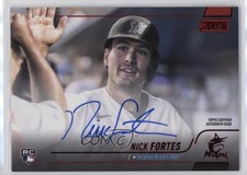 2022 Topps Stadium Club Auto Red Foil 12/50 Nick Fortes #SCBA-NF Auto 2x4