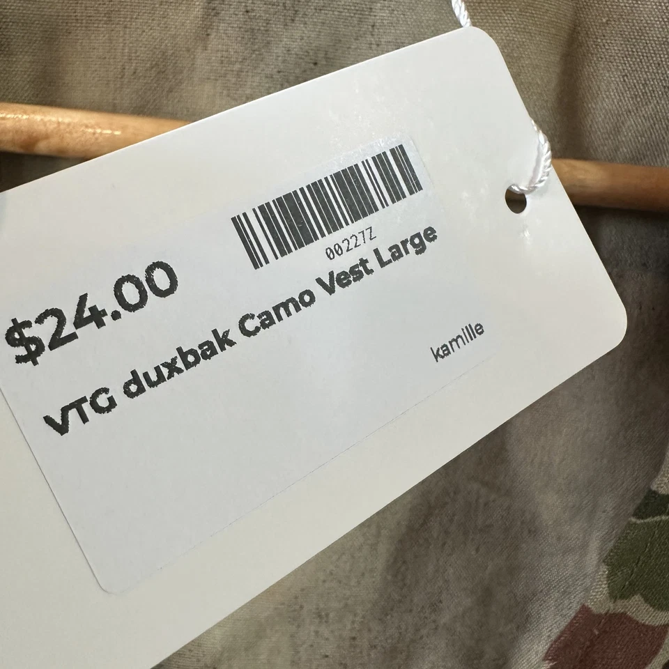 Vintage 80s DUXBAK Men’s Large Camo Duck Hunting Shooting Outdoors Fishing Vest - Image 4 of 4