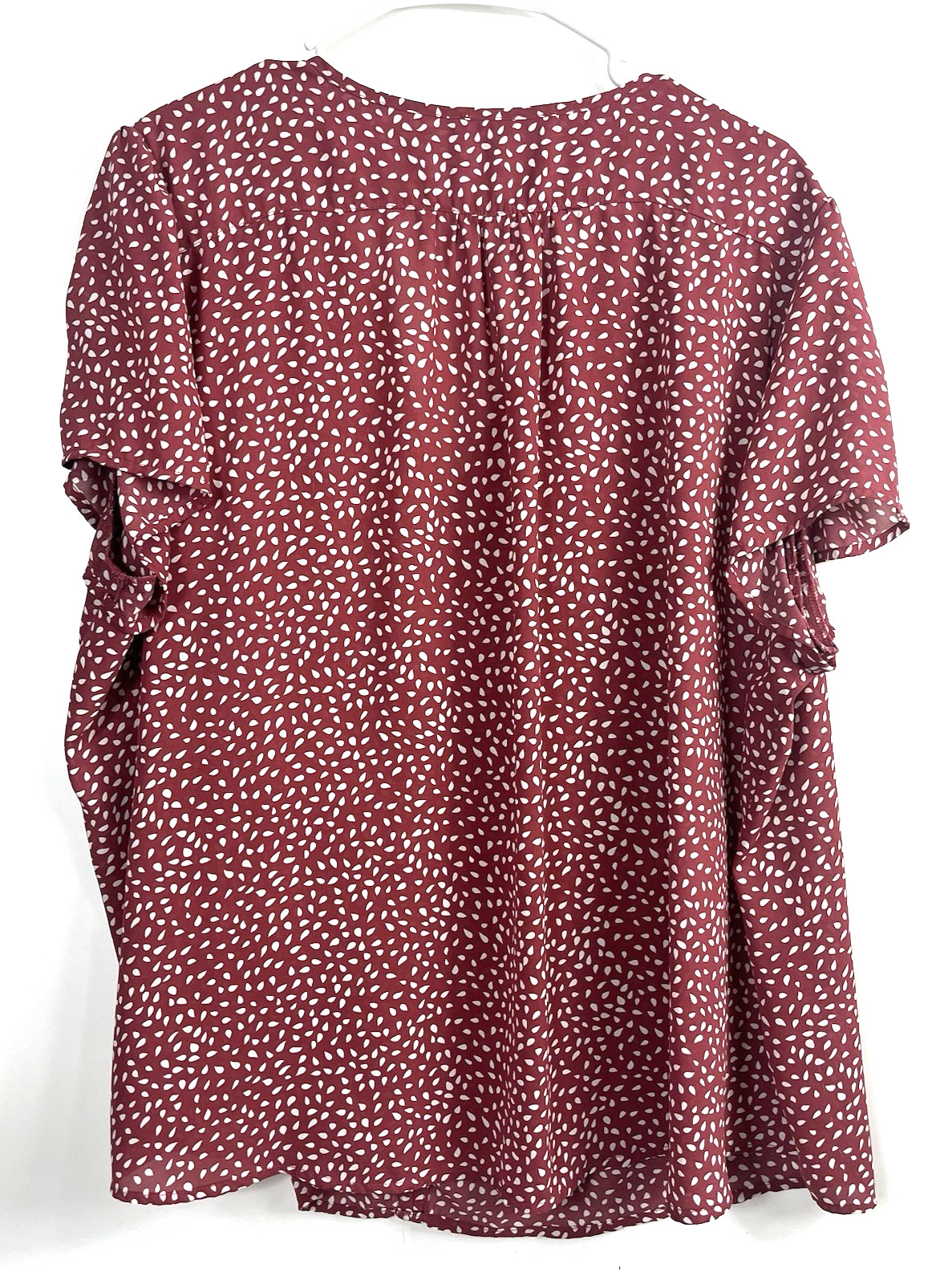 Women's Fun2Fun Rust Round Split Neck White Abstr… - image 10