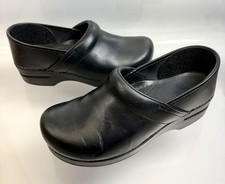 Dansko Clogs Womens US Size 9.5-10 EU Size 40 Black Leather Work Shoes