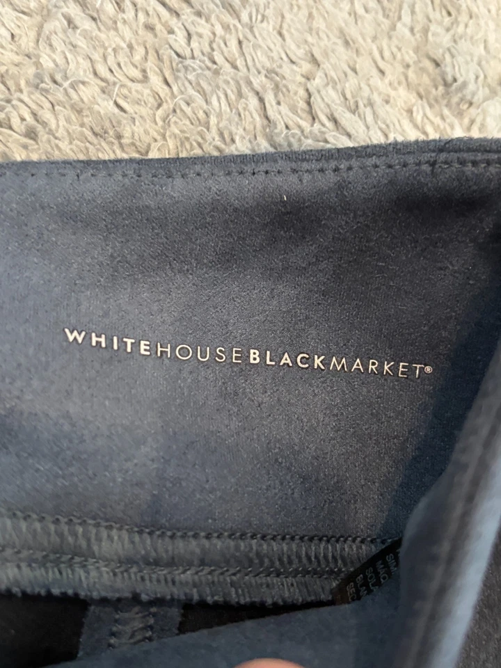 Leggings de pasarela White House Black Market para mujer 0P Petites imitación gamuza azul Foto 4 de 4