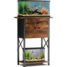 10 Gallon Fish Tank Stand with Storage Cabinet, Aquarium Stand with Rust-Proo...