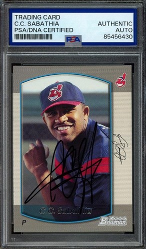 2000 Bowman C.C. SABATHIA signed ROOKIE card - autograph HOF PSA/DNA cert! - Picture 1 of 1