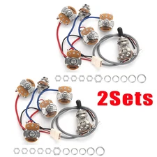 2-SET Electric Guitar Pickup Wiring Harness with Switch/500K Pots For LP SG USA