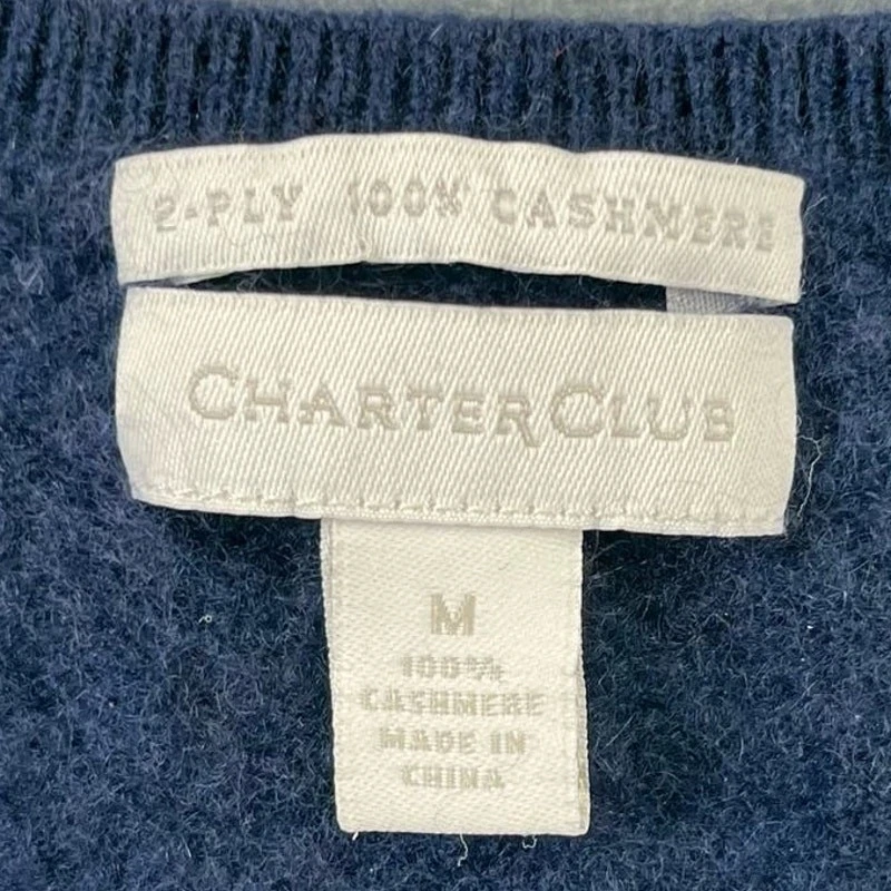 Suéter Charter Club 2 Capas 100% Cachemira Niños Pullover Mediano Cuello Redondo Suave Preparación Foto 4 de 4