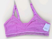 NEW Auden Women's Mesh with Lace Unlined Bralette Mauve Size XL