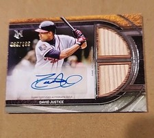 2025 Topps Museum Collection Dual Relic Auto /199 David Justice Braves