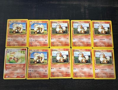 Arcanine Base Set 23/102 & Growlithe 28/102 Base Set Non Holo Lot (NM/LP)