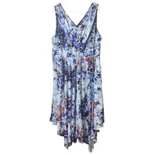 Simply Vera VERAWANG Handkerchief Floral Sleeveless Midi Dress Size 1X Fairy