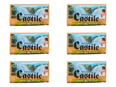 6x Kastilienblau Pulverseife mit Kakaobutter