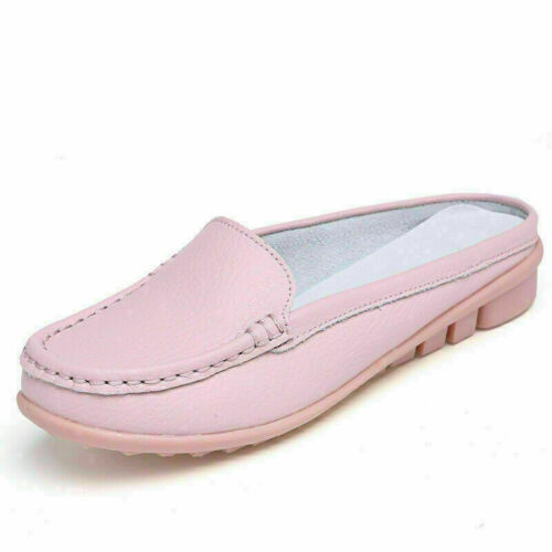 Mocassini donna slip on in pelle mules ballerine mocassini senza schienale scarpe casual slider - Foto 7 di 30