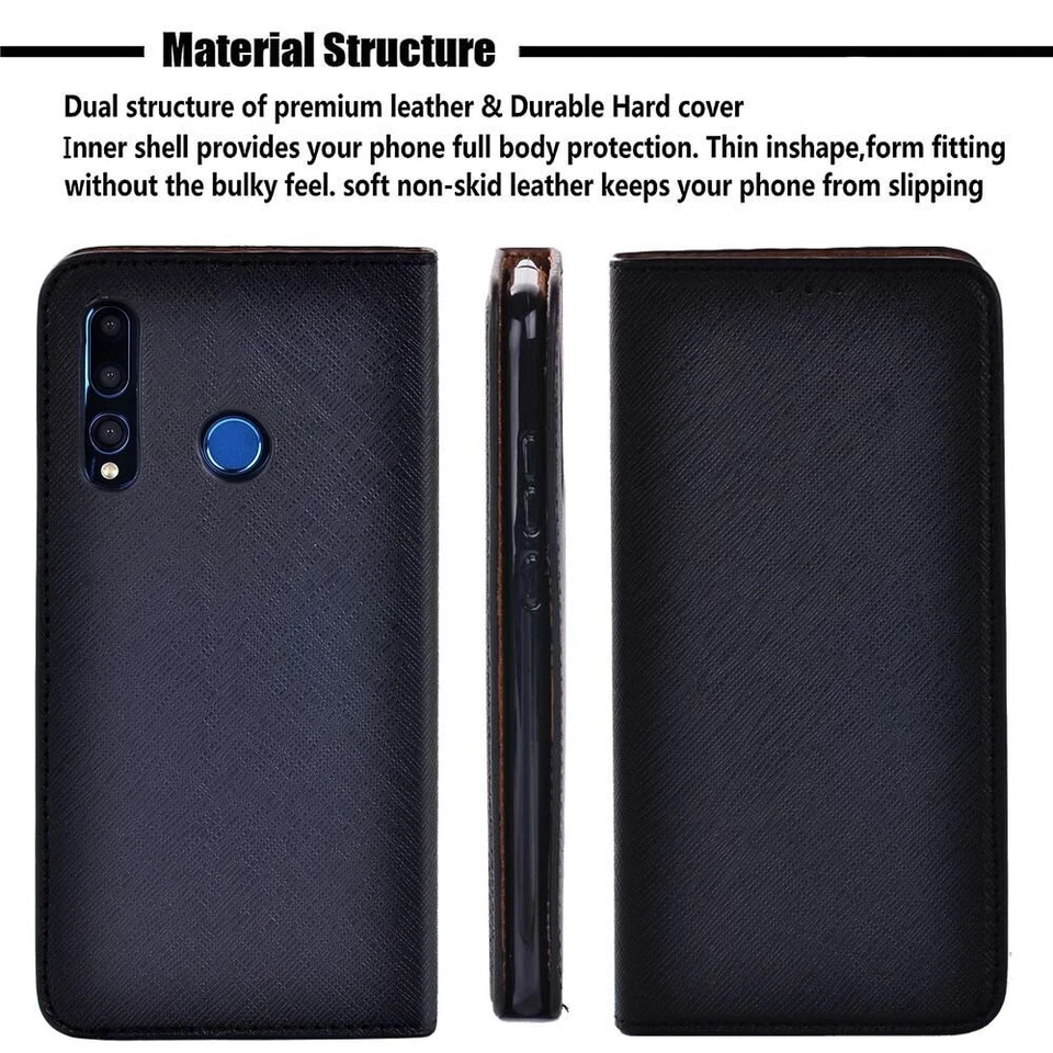 Leather Stand Wallet Cover Case FOR Huawei Honor 8A/9X/10 LITE/200/X6/X7/X8/X9 - Image 2 of 4