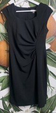 Calvin Klein Size 6 Black Cap Sleeve Back Zip Dress