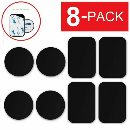 Pack de 8 plaques métalliques autocollant remplacer pour support de téléphone magnétique monture voiture magnétique - Photo 4 sur 4