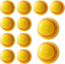 Baseballs 12 Pack Yellow Dimpled Baseballs, 9-Inch Pitching Machine Baseballs
