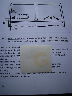 Sticker Glysantin ''G'' NVA German Democratic Republic IFA Trabi bucket LO W50 Ural GAZ UAZ P3 G5 H3A