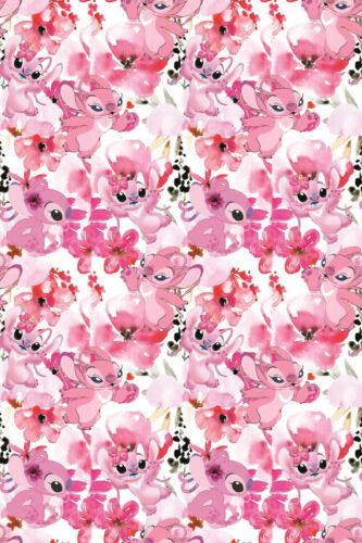 Floral Cute Stitch Pattern Digital Printed Fabric 100% Pure Cotton Cut By Yard - Picture 1 of 20