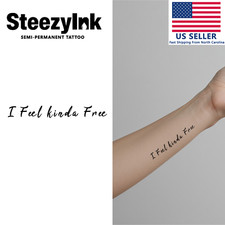 SteezyInk temporary tattoo I Feel kinda Free last upto 2 weeks 2 x 3 inch