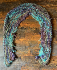 Unique Hand Knitted Scarf/Shawl with Sleeves, Luxuriously Soft Yarn, Jewel Tones