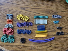  Knex K'Nex 2 Boxes Red / Yellow Mixed Lot Of Pieces & Instructions