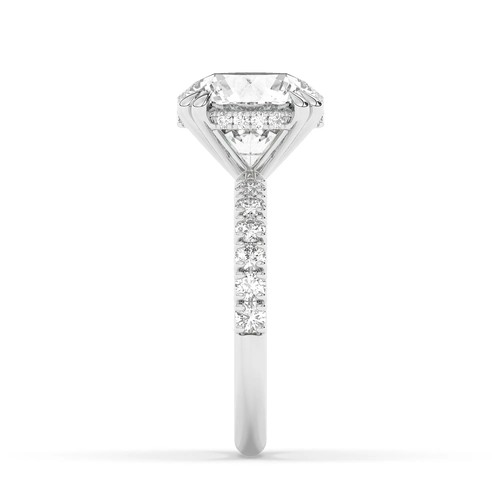 Round Solitaire Labgrown Diamond Hidden Halo Engagement Ring Platinum 3.45 Ct - Picture 20 of 23