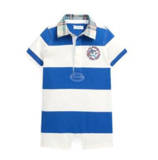Ralph Lauren Baby Boys Cotton Jersey Rugby Shortall Blue Multi Size 3M