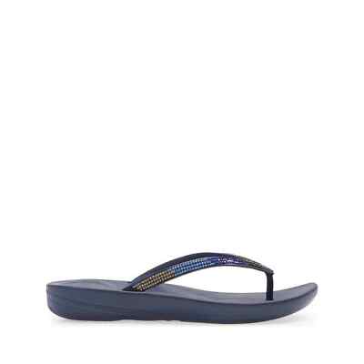 FitFlop Iqushion DG5-399 Flip Flop Sandals Women's Midnight Navy Ombre  Sparkle | eBay
