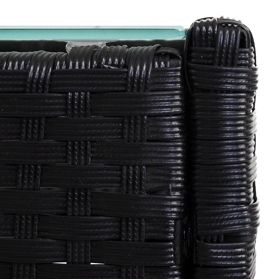 Poly-Rattan Gartentisch Halden, Beistelltisch Tisch mit Glasplatte - Bild 4 von 4