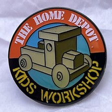 Home Depot Kids Workshop Corporation Company Advertisement Lapel Hat Pin Pinback