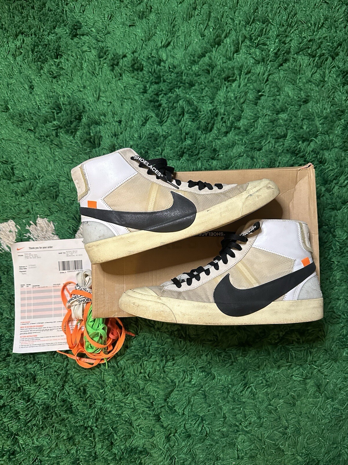 OFF WHITE X NIKE Taglia 12 UOMO Blazer Nike Mid x OFF WHITE The Ten 2017 VIENE FORNITO CON SCATOLA + OG ALL