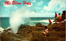 Honolulu Oahu HI Blow Hole Volcanic Geyser Postcard used (13426)