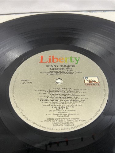 Kenny Rogers Greatest Hits 1980 Liberty LOO-1072 Vinyl LP Compilation Record - Picture 8 of 11