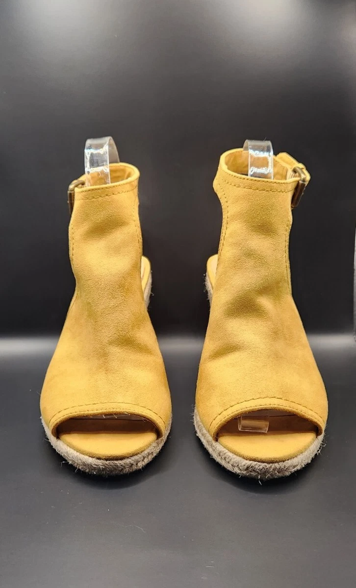 Market Spruce Mustard Yellow Wedge suede Shoes size 7 eBay