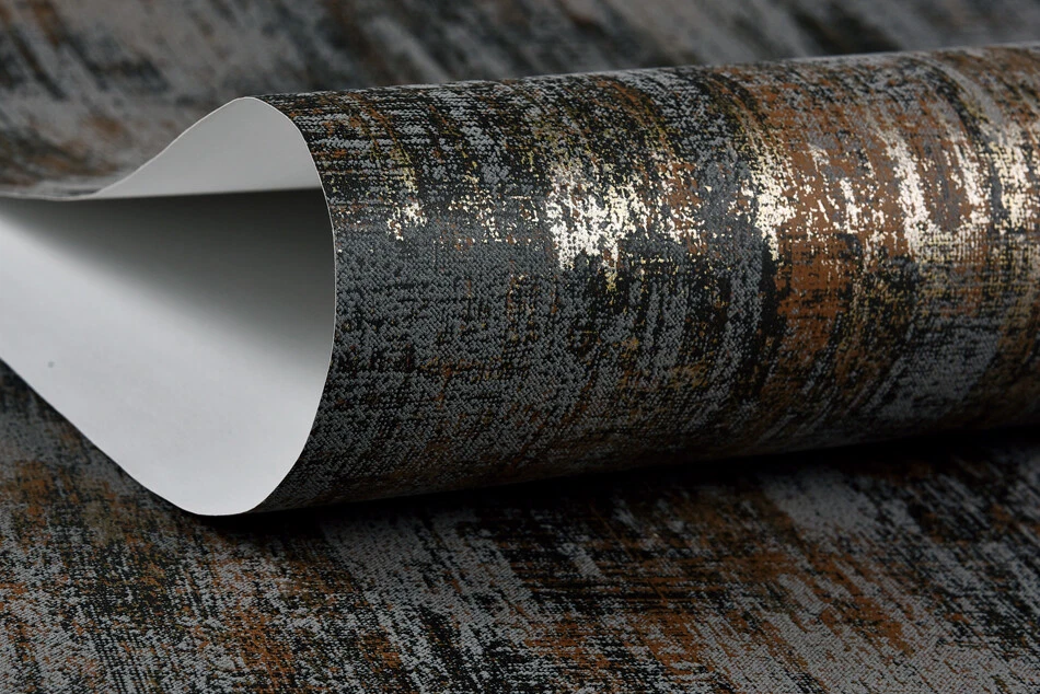 Modern Decor Wallpaper Industrial Brown Metallic Texture Wall Covering - Image 4 of 4