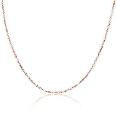 18 Inch Thin Delicate Rose Gold Plated 925 Silver Cable Chain  Necklace