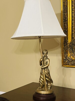 Rare Vintage BOMBAY Company Solid Brass Genie Arab Arabian Nights Table Lamp
