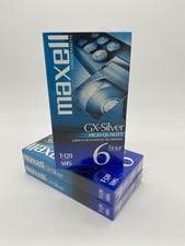 Lot of 3 Maxell GX-Silver T-120 High Quality Video Cassette 8 Hour Tape NEW