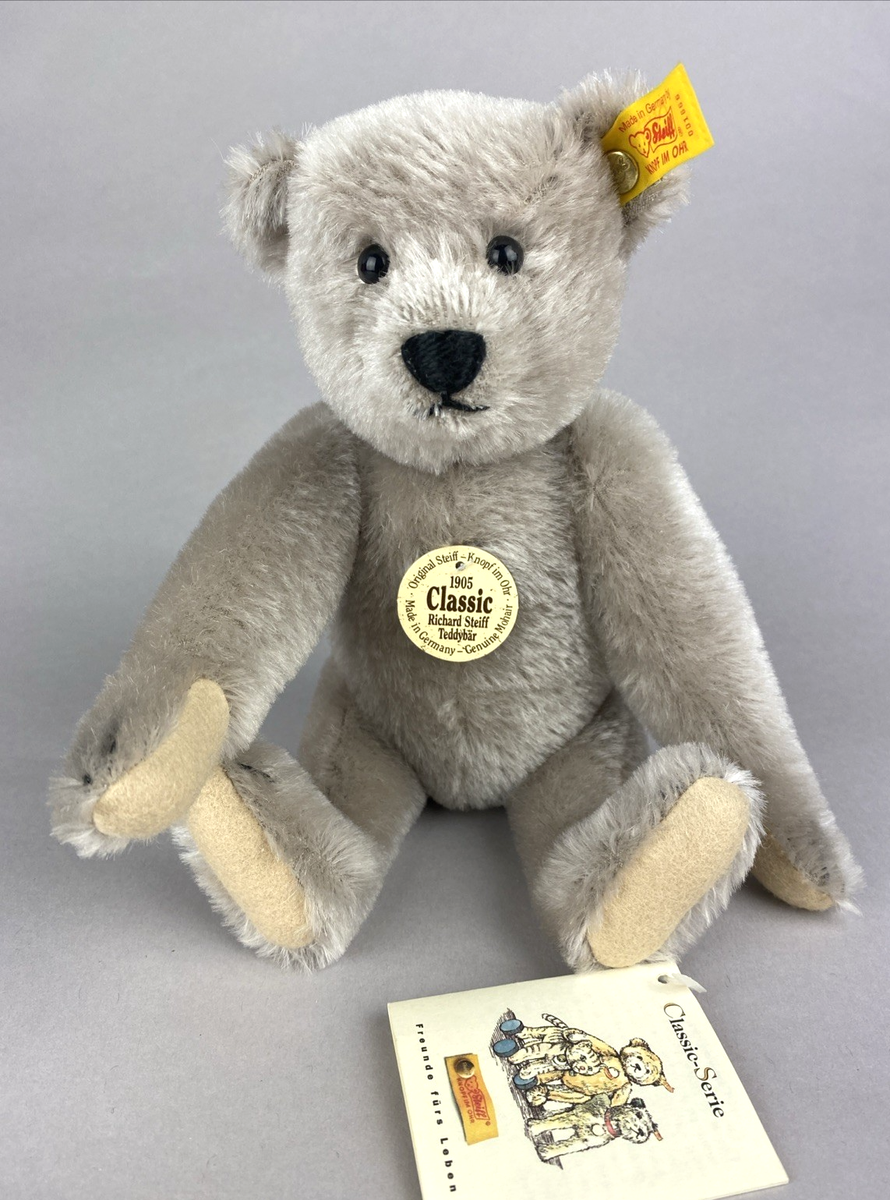 Steiff Classic 1905 Richard Steiff Teddy Bear - Grey Mohair - 25cm