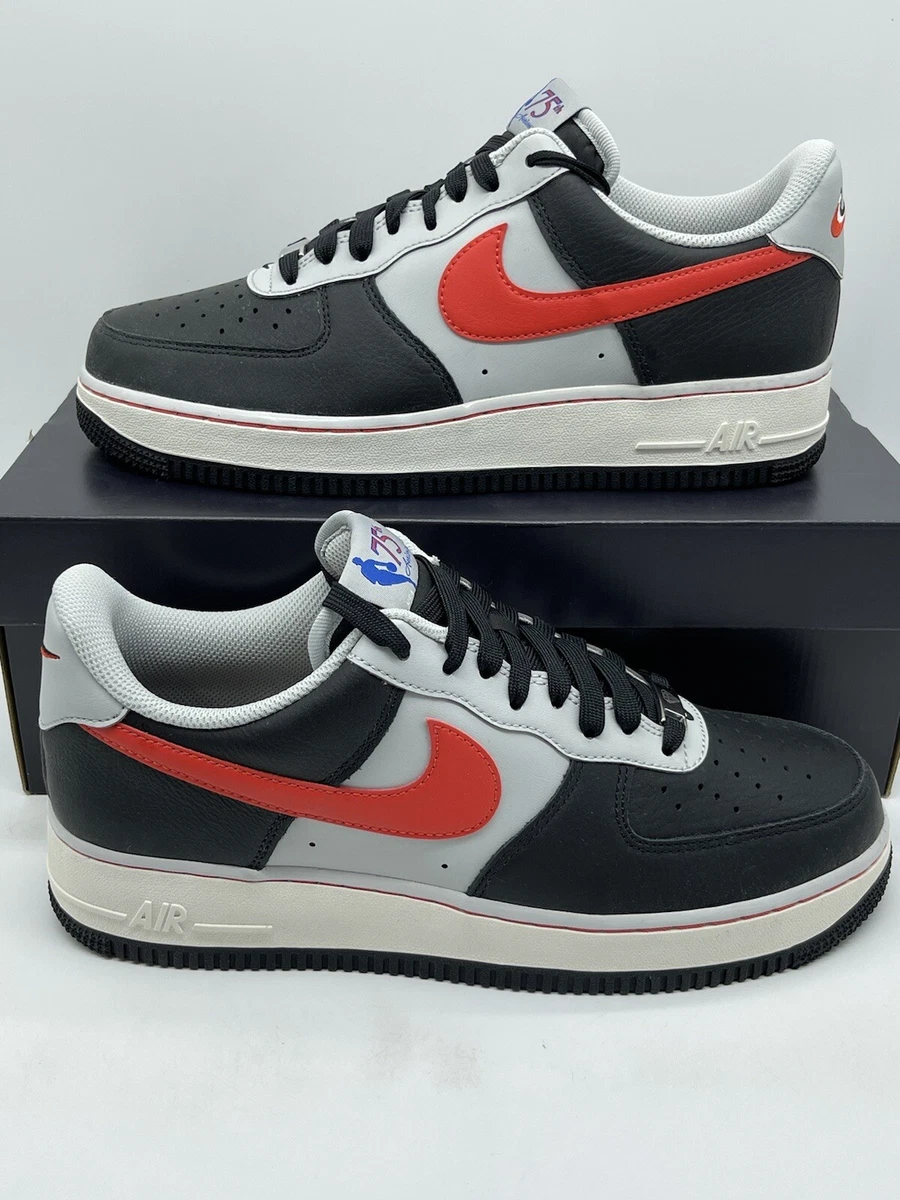 Nike AIR FORCE 1 '07 LV8 EMB 75th Anniversary Black Red DC8874 001 Men size