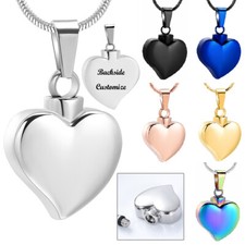 Heart Urn Pendant Cremation Jewelry for Ashes Holder Keepsake Memory Necklace
