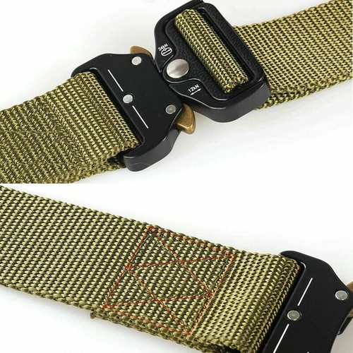 Tactical Army Combat Belt Waistband Men's Casual Military Rescue Rigger Belts - Foto 11 di 15