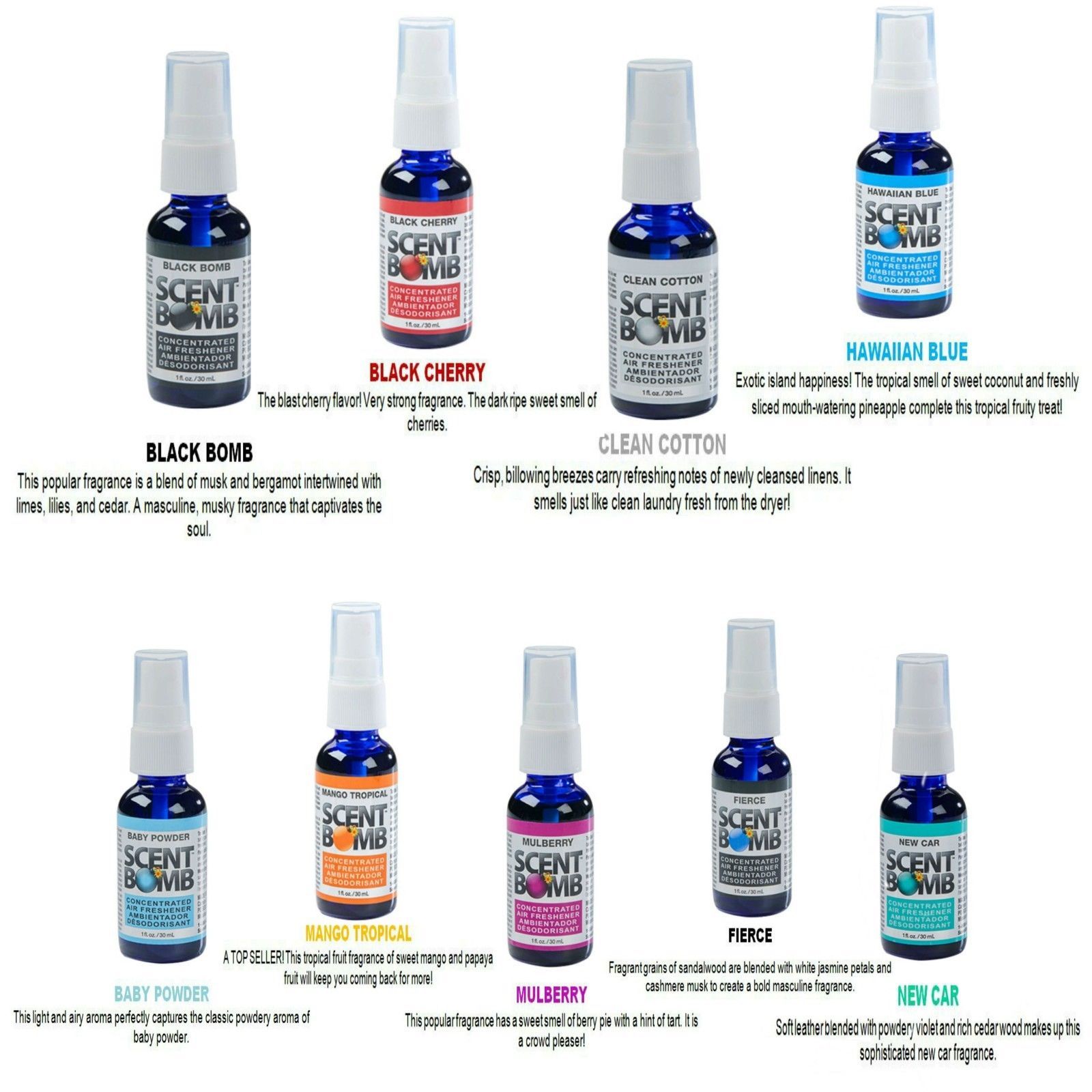 *BUY 2 GET 1 FREE* SCENT BOMB 100 Concentrated Air Freshener Spray (6