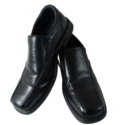 Thom McAn Signature Mens Black Kalgan Slip on Faux Leather Dress Shoes Size 9.5M