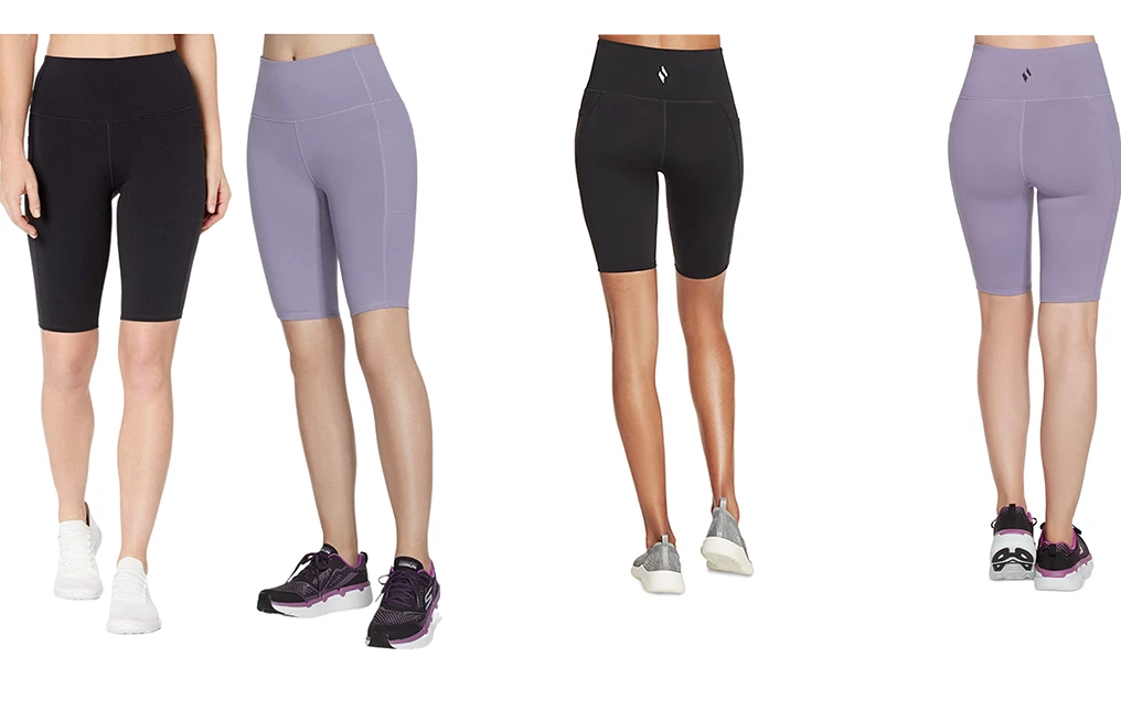 Skechers Women s GoFlex High Waist Bike Shorts Pockets Inseam 10 inch UV 40 I1