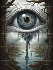 RIVER EYE SURREAL FANTASY ART PRINT GOTHIC WALL DECOR PHOTO PICTURE POSTER A329