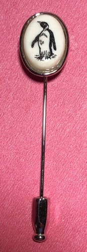 PINGUIN STERLINGSILBER STAB ANSTECKNADEL BROSCHE - Bild 2 von 4
