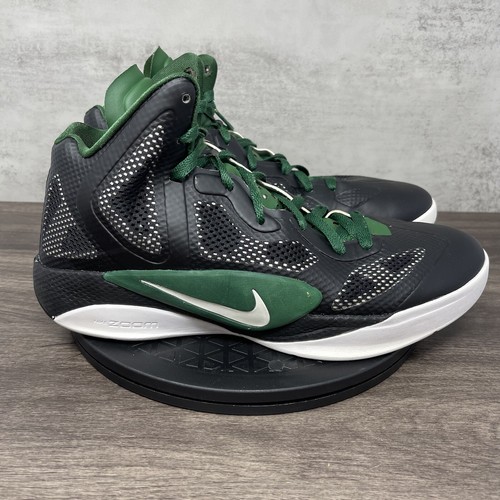 Nike Zoom Hyperfuse Basketball Shoes Mens 9 Black White Green 2011 454146-005 - Picture 5 of 13