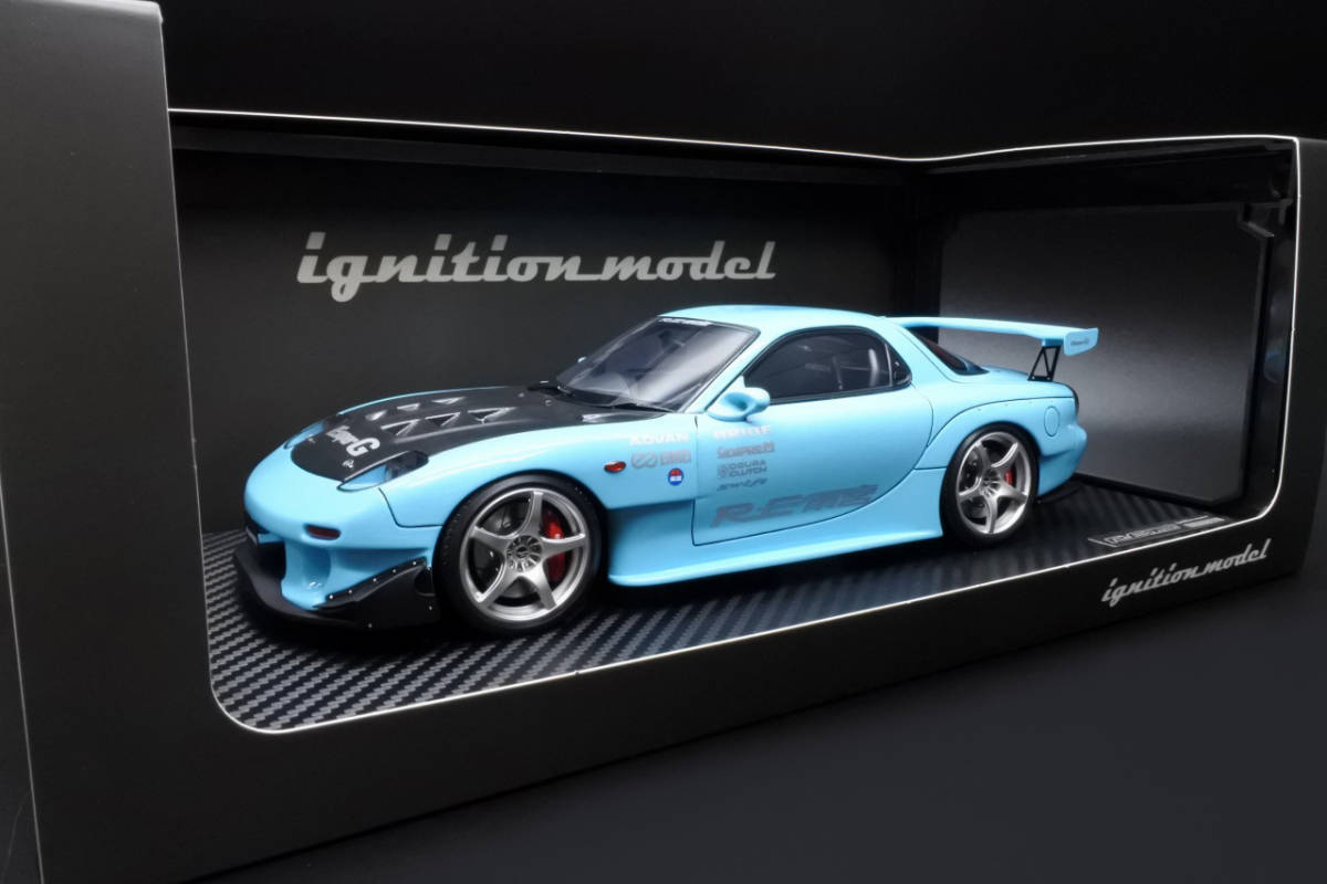ignition model RX-7 FD3S RE雨宮 1/18 美品 Ignition Model 1/18 Mazda RX-7 FD3S RE Amemiya Light Blue