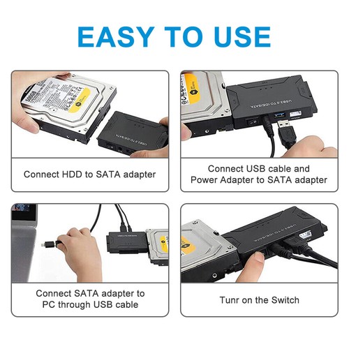 SATA to USB 3.0 Adapter Hard Drive Reader Cable External Converter Connector AUS - Picture 12 of 13