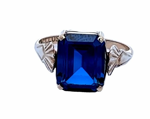 9ct Yellow Gold & Created Spinel Vintage Ring - Picture 5 of 11